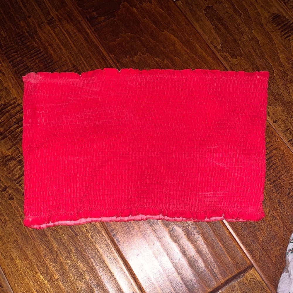 VS Pink red ribbed tube top